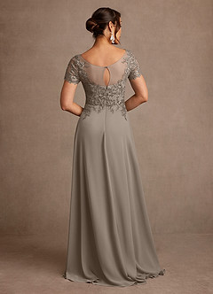 Azazie Alva vestidos de madre de la novia Vestido de Gris Pardo de Encaje de Corte en A image3