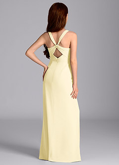 Azazie Mero Junior Lemon Sorbet Mermaid Pleated Chiffon Dress image2