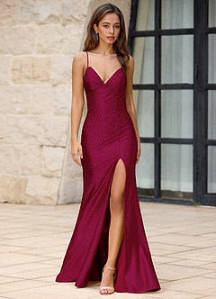 Twinkle Burgundy Mermaid Prom Dress image7