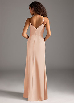 Azazie Deandra Brautjungfernkleider Meerjungfrau-Linie Plissee Chiffon Kleid Englisches Rosa image6