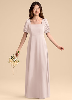 Azazie Briar Junior Blushing Pink A-Line Bow Stretch Satin Dress image5