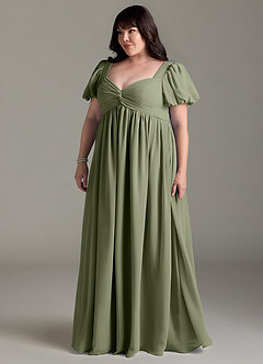 Azazie Madisynn Maternity Bridesmaid Dresses Bow Chiffon Floor-Length Dress image8