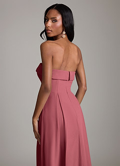 Azazie Lucienne Bridesmaid Dresses Merlot A-Line Strapless Chiffon Convertible Dress image7