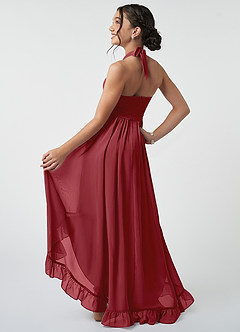 Azazie Hermione Junior Pomegranate A-Line Chiffon Dress image5