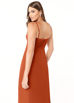 Azazie Justina Brautjungfernkleider A-Linie Herzausschnitt Chiffon Kleid Gebranntes Orange image6