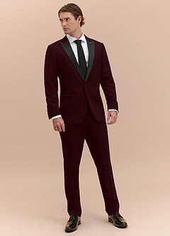 front Hudson Burgundy Peak Lapel Tuxedo