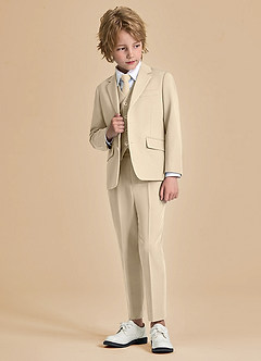 Oliver Boys Tan 5-Piece Suit With Pre-tie