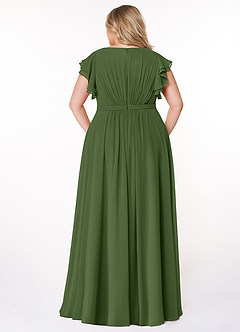 Azazie Daphne Modest Bridesmaid Dresses A-Line Ruffled Chiffon Floor-Length Dress image2