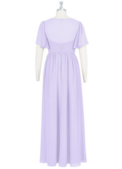 Azazie Verna Maternity Bridesmaid Dresses A-Line V-Neck Ruched Chiffon Floor-Length Dress image8