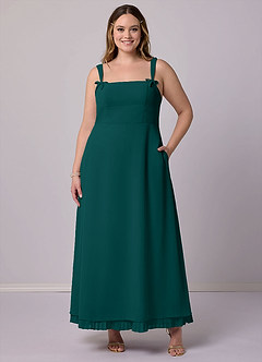 Barbie ♥ Azazie Bridesmaid Dresses Peacock A-Line Pleated Chiffon Dress image9