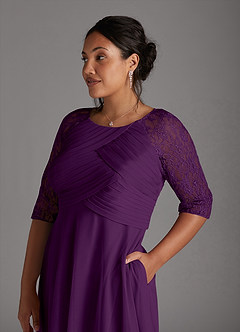 Azazie Gracelyn Kleider für die Brautmutter A-Linie Spitze Kleid Traube image4