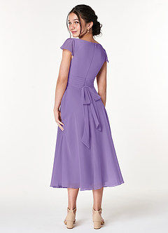 Azazie Payton Junior Tahiti A-Line Bow Chiffon Dress image2