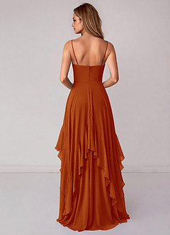 Azazie Zaina Bridesmaid Dresses Paprika A-Line Chiffon Dress image6