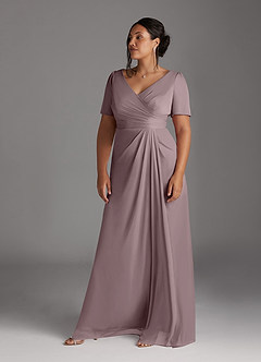 Azazie Bessie Mother of the Bride Dresses Dusk A-Line Pleated Mesh Dress image9