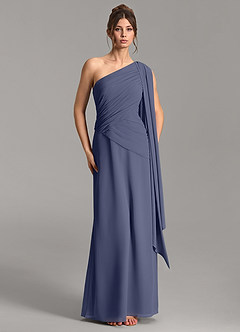 Azazie Ayra Bridesmaid Dresses Stormy A-Line One Shoulder Chiffon Dress image4