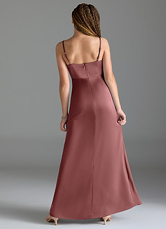 Azazie Maci Junior Klä av Sjöjungfru i Stretch Satin Plisserad image2