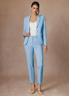 front Whitney Sky Blue Structured Stretch Blazer