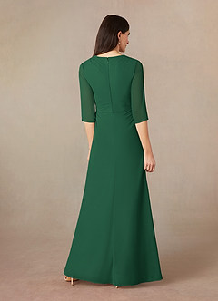 Azazie Yessica Mother of the Bride Dresses Dark Green A-Line Sequins Chiffon Dress image4