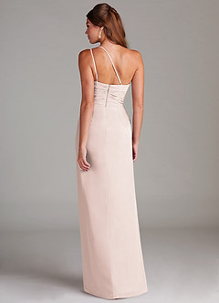Azazie Eren Brautjungfernkleider Etui One-Shoulder Chiffon Kleid Blassrosa image7