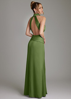 Azazie Gracelynn Bridesmaid Dresses Juniper Sheath Pleated Stretch Satin Dress image9