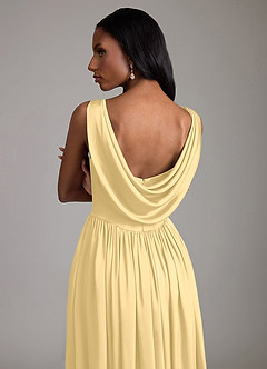 Azazie Novi Bridesmaid Dresses Butter A-Line with Pockets Stretch Satin Dress image4