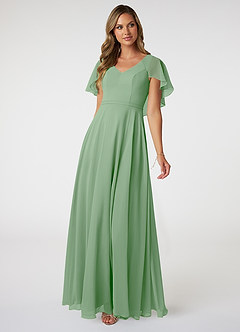 Azazie Jamie Bridesmaid Dresses Matcha A-Line Chiffon Dress image1
