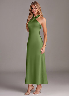 Azazie Doretta Bridesmaid Dresses Juniper Mermaid Pleated Stretch Satin Dress image4