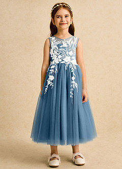 Azazie Sundae Abiti da Ragazza di Fiori Abito Principessa in Pizzo Bermuda image7