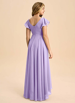 Azazie Caria Junior Lilac A-Line Pleated Chiffon Dress image2