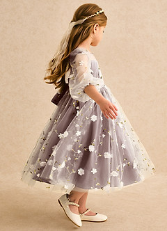 Azazie Elowen Flower Girl Dresses Espresso A-Line Sweetheart Neckline Lace Dress image6