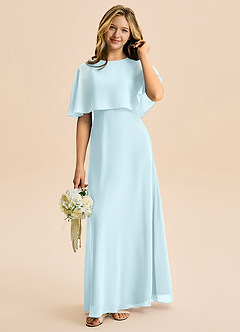 Azazie Maris Junior Abito A-Line in Chiffon Nuvola Blu image1