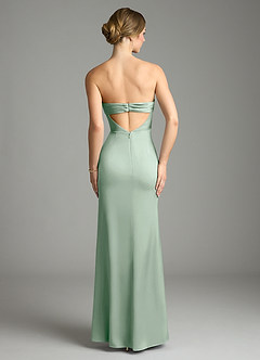 Azazie Leonis Vestidos de damas de honor Vestido de Agave de Satén Elástico de Corte Sirena Convertible con Plisado image2