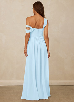 Christian Siriano Bridal for Azazie 1014 Bridesmaid Dresses Sky Blue A-Line Off the Shoulder Chiffon Dress image3