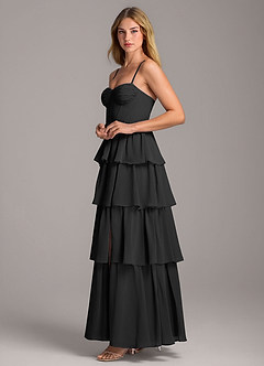 Azazie Alanna Bridesmaid Dresses Black A-Line Sweetheart Neckline Chiffon Dress image6