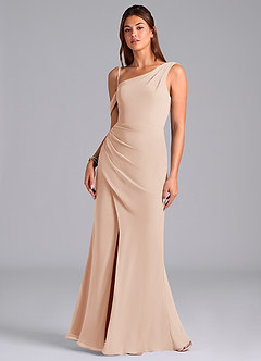 Azazie Madelyn Bridesmaid Dresses English Rose Mermaid Off the Shoulder Chiffon Convertible Dress image4