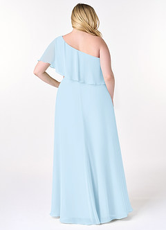 Azazie Lizzy Jurken voor bruidsmeisjes Jurk van Chiffon met A-Lijn One-Shoulder Hemelsblauw image9