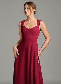 Azazie Gwendolyn Bridesmaid Dresses Burgundy A-Line Sweetheart Neckline Chiffon Dress image6