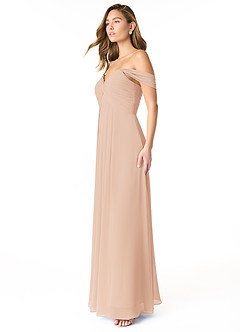 Azazie Kaitlynn Bridesmaid Dresses English Rose Empire Ruched Chiffon Convertible Dress image4