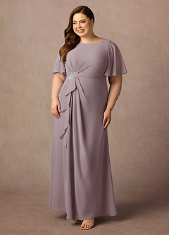 Azazie Rain Abiti per la Madre della Sposa Abito Tubino in Chiffon Perline Dusk image3