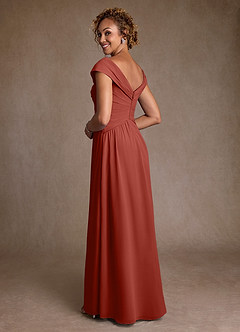 Azazie Myrtle Mother of the Bride Dresses Terracotta A-Line Pleated Chiffon Dress image2