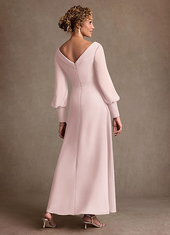 Azazie Paterson Mother of the Bride Dresses Blushing Pink A-Line Pleated Chiffon Dress image2