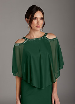 Azazie Junibee Abiti per la Madre della Sposa Abito Tubino in Maglia Lustrini Verde Scuro image2