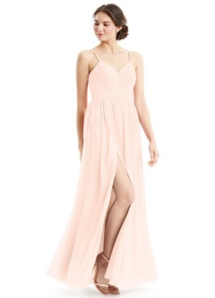 Azazie Cora Bridesmaid Dresses Pearl Pink A-Line Pleated Chiffon Dress image6