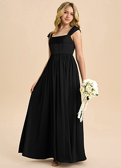 Azazie Hattie Junior Klä av A-Line i Stretch Satin Plisserad image6