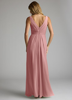 Azazie Gina Bridesmaid Dresses Dusty Rose A-Line V-Neck Pleated Chiffon Dress image5