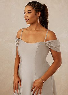 Christian Siriano Bridal for Azazie 1002 Bridesmaid Dresses Frost A-Line Off the Shoulder Stretch Satin Convertible Dress image9