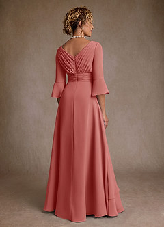 Azazie Eire Abiti per la Madre della Sposa Abito A-Line in Chiffon Plissettato Rosa Antica image2