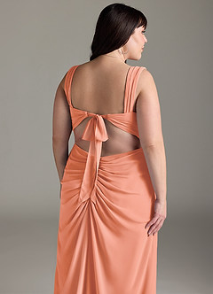 Azazie Jesaphine Bridesmaid Dresses Sunset Sheath Bow Chiffon Dress image14