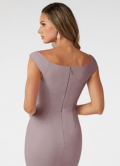 Azazie Nicolina Bridesmaid Dresses Vintage Mauve Mermaid Square Neckline Stretch Crepe Dress image4