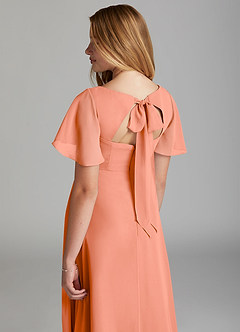 Azazie Kimber Junior Sunset A-Line Pleated Chiffon Dress image4